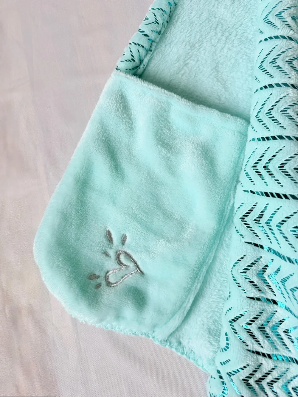 Justice unicorn wearable blanket aqua teal hooded with fringes and tail girl OS